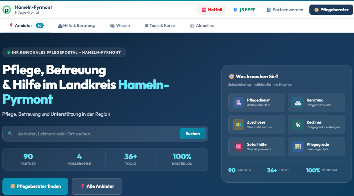 Pflegeportal Screenshot 1