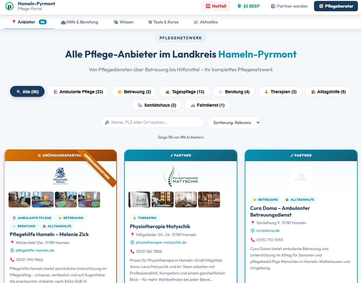 Pflegeportal Screenshot 2